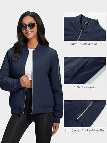MAGCOMSEN Women's Winter Padded Bomber Jacket - Image 4