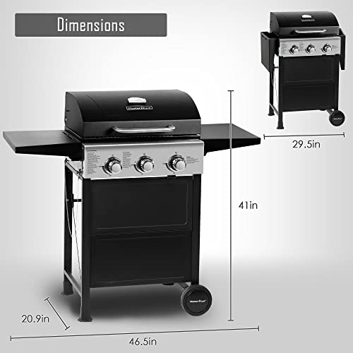 MASTER COOK 3 Burner Stainless Steel Propane Grill - Image 2