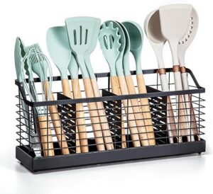 ERYOPIH Matte Black 4-Compartment Utensil Holder