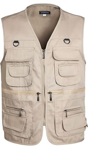 LISUHEPEAL Men’s Multi-Pocket Outdoor Fishing Vest