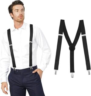 Vesberkl Men's Elastic Y-Back Suspenders