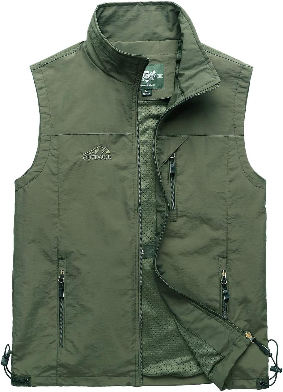 Hixiaohe Men's Casual Lightweight Outdoor Vest