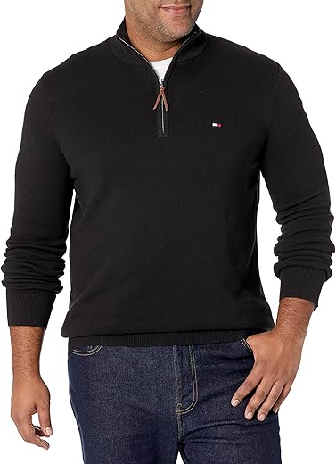 Tommy Hilfiger Men's Long Sleeve Cotton Quarter Zip Pullover