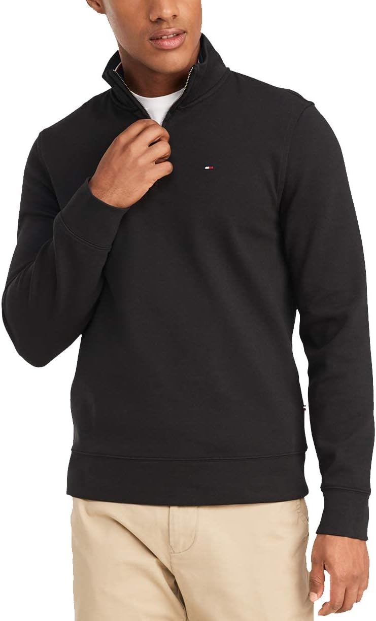 Tommy Hilfiger Men's Long Sleeve Fleece Quarter Zip Pullover Sweatshirt