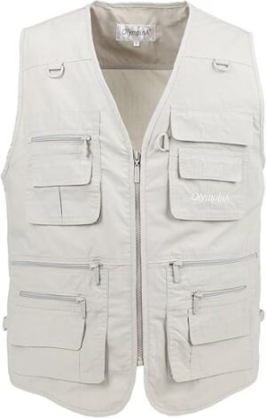LUSI MADAM Men's Multi-Pocket Travel Fishing Vest