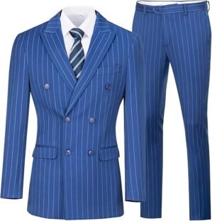 Elionm Slim Fit Pinstripe Tuxedo Suit
