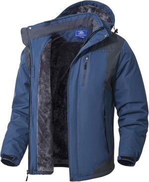 SPOSULEI Men’s Waterproof Ski Jacket with Hood