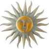 Deco 79 Metal Sun Distressed Wall Sculpture, Gold