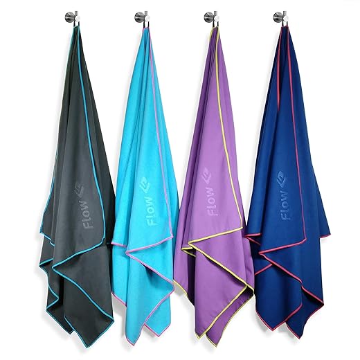 Flow Swim Gear Microfiber Quick Dry Swimming Towel, Large