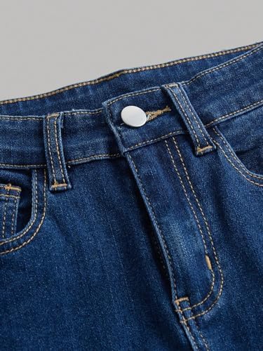 Milumia Stretchy Raw Hem Stretchy Flare Jeans - Image 3