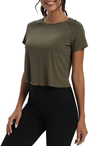 Mippo Cropped Split Back Loose Fit Workout Top - Image 3