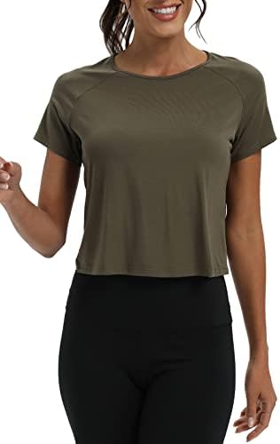 Mippo Cropped Split Back Loose Fit Workout Top - Image 2