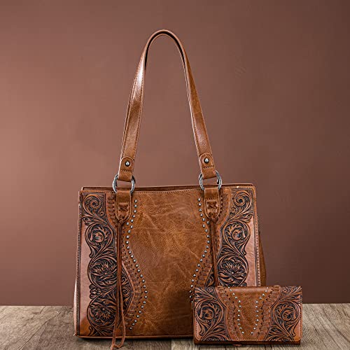 Montana West Western Floral Tooling Shoulder Handbag - Image 2