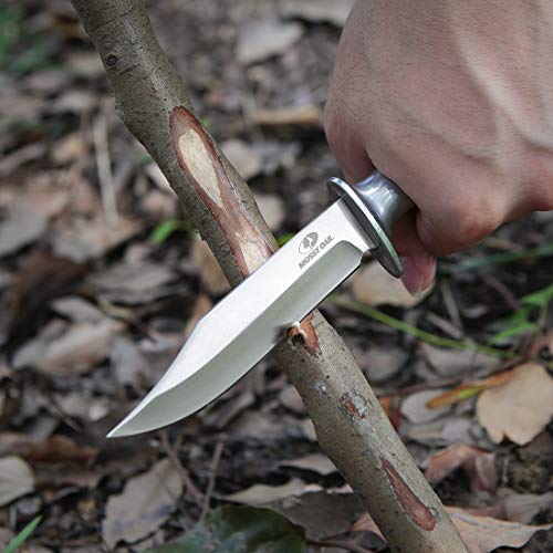 Mossy Oak Fixed Blade Bowie Knife with Leather Handle - Image 5