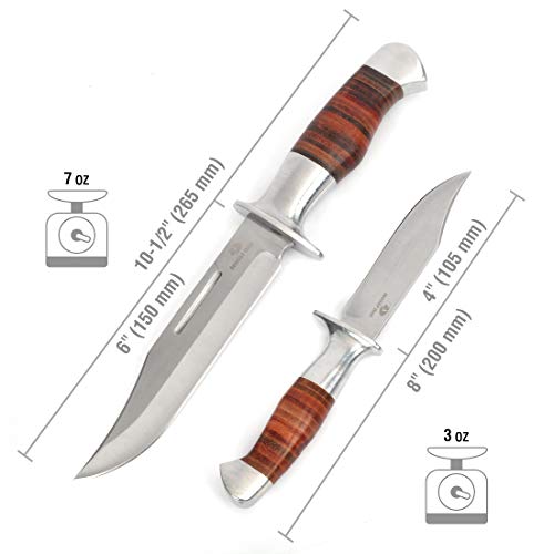 Mossy Oak Fixed Blade Bowie Knife with Leather Handle - Image 2
