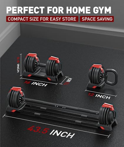 Motion Space Adjustable 52.5/54LBS Dumbbell with Non-slip Handle - Image 5