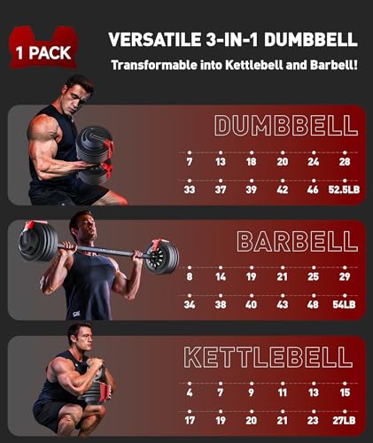 Motion Space Adjustable 52.5/54LBS Dumbbell with Non-slip Handle - Image 2