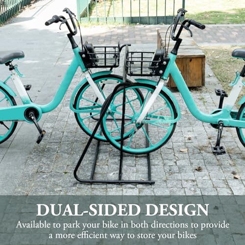 MyGift Freestanding Double-Sided 6-Bike Storage Rack - Image 2