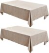 Fitable Neutral Faux Linen Tablecloths, 2-Pack