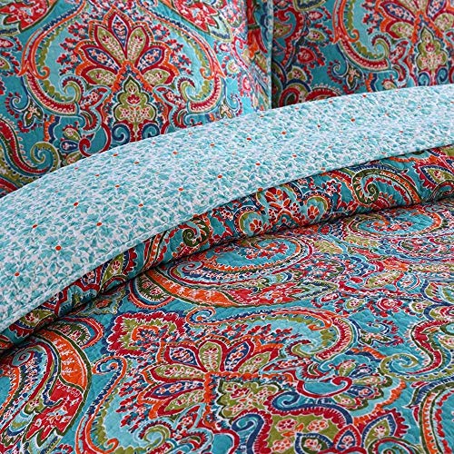 NEWLAKE Reversible Floral Patchwork Cotton Quilt Set - Image 3