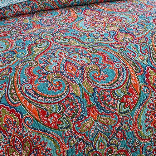 NEWLAKE Reversible Floral Patchwork Cotton Quilt Set - Image 4