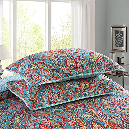 NEWLAKE Reversible Floral Patchwork Cotton Quilt Set - Image 5