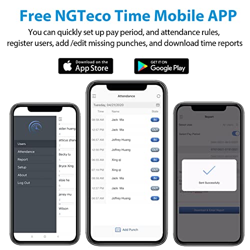 NGTeco Biometric Fingerprint Time Clock - Image 2