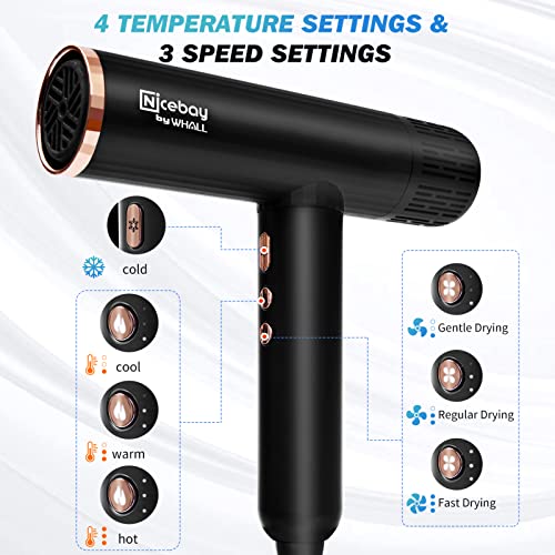 Nicebay Ionic Hair Dryer, 110000RPM Professional - Image 3