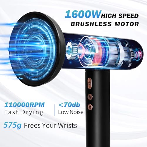 Nicebay Ionic Hair Dryer, 110000RPM Professional - Image 2