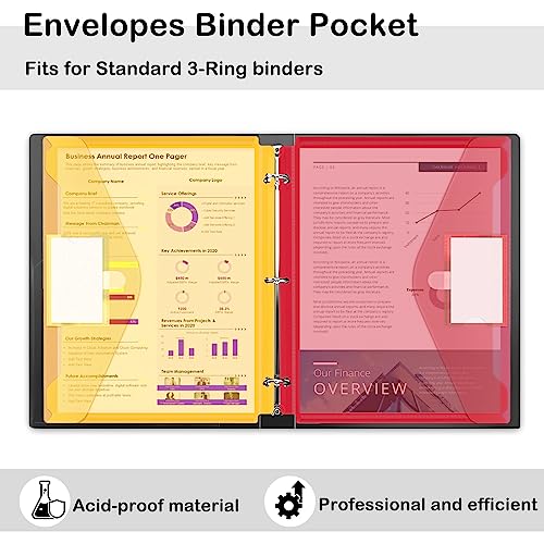 Nicecho 24 Pack Heavyweight 3-Ring Binder Pockets - Image 3