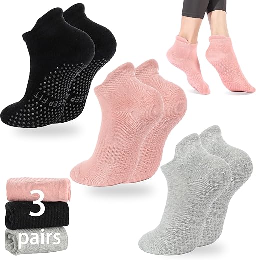 loudashuaiqi Non-Slip Grip Yoga Pilates Socks