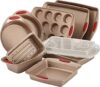 Rachael Ray Nonstick Bakeware Set, 10 Piece, Latte Brown