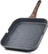 SENSARTE Nonstick Grill Pan with Pour Spouts, 9.5 Inch