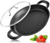 Vinchef Nonstick Induction Grill Pan with Lid