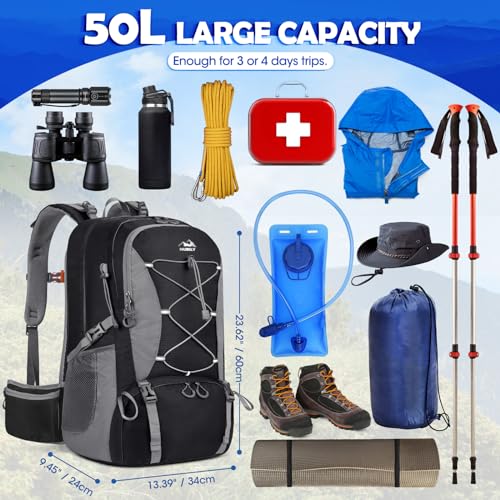 NUBILY 50L Waterproof Lightweight Hiking Daypack - Image 2