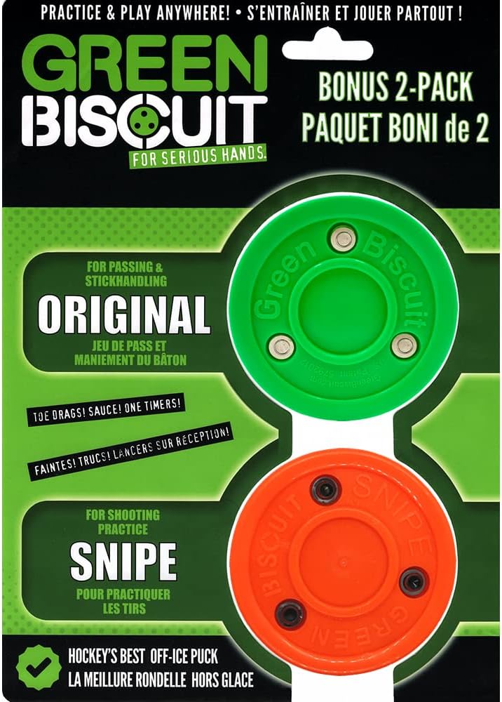Green Biscuit Off Ice Street Hockey Puck 2-Pack