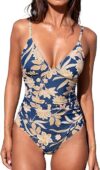 CUPSHE One Piece Tummy Control V Neck Bathing Suit