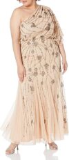 Adrianna Papell One Shoulder Beaded Dress