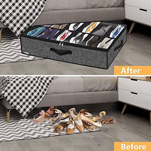 Onlyeasy Set of 2 Under Bed Shoe Organizers - Image 3