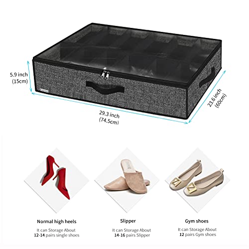 Onlyeasy Set of 2 Under Bed Shoe Organizers - Image 2