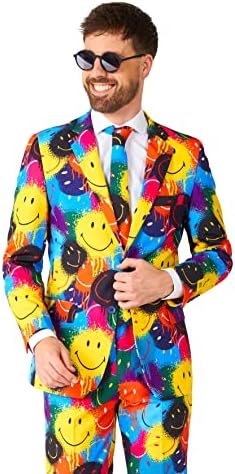 Opposuits Smiley Drip Graffiti Print Suit - Image 3