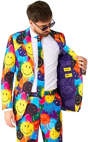 Opposuits Smiley Drip Graffiti Print Suit - Image 5