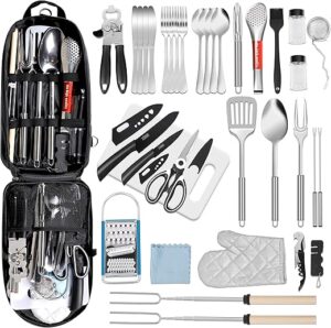 PRETTYFINE Outdoor Camping Cooking Utensil Set
