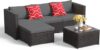 Aiho Outdoor Wicker Rattan Patio Sofa Set