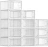 SONGMICS Pack of 12 Stackable Clear Shoe Boxes