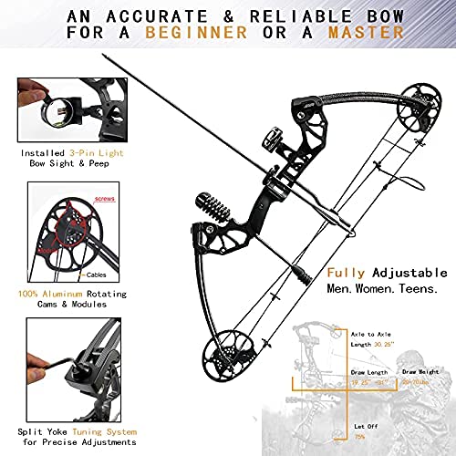 PANDARUS Adjustable Compound Bow 0-70 Lbs with Accessories - Image 4