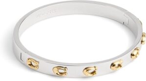 Coach Pegged C Logo Hinged Bangle Bracelet