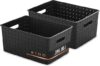 BINO Plastic Medium Storage Baskets – Black