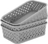 MaxGear Plastic Storage Bins, Woven Baskets with Handles