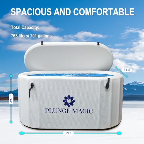 PLUNGE MAGIC Inflatable XL Ice Bath Tub with Cover - Image 2